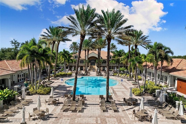 view of pool with a patio area