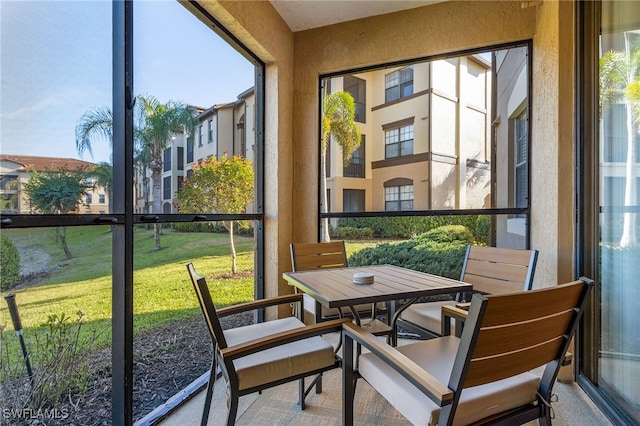 view of sunroom