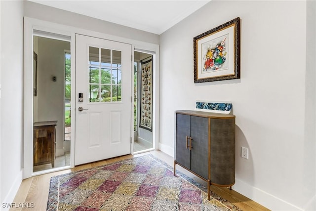 entrance foyer with wood-type flooring