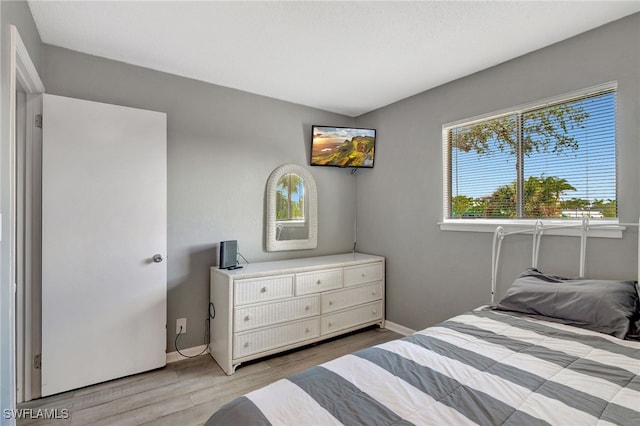 bedroom featuring light hardwood / wood-style flooring