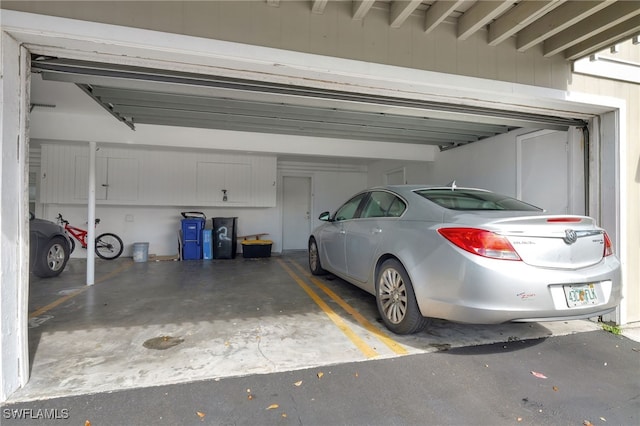 view of garage