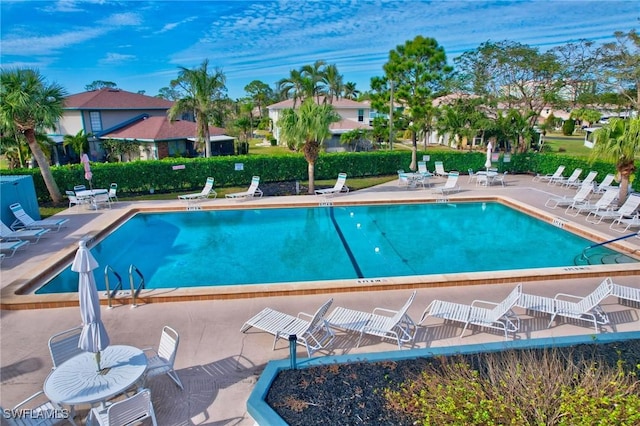 view of pool featuring a patio area