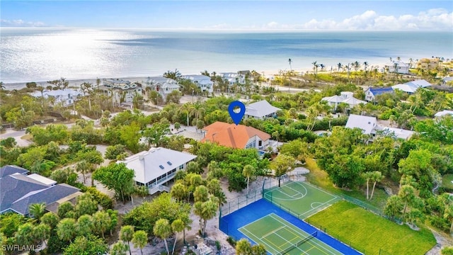 4090 W Gulf Dr, Sanibel, FL 33957 - birds eye view of property featuring a water view and a residential view