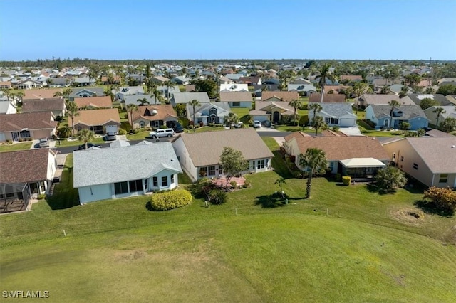 aerial view with a residential view