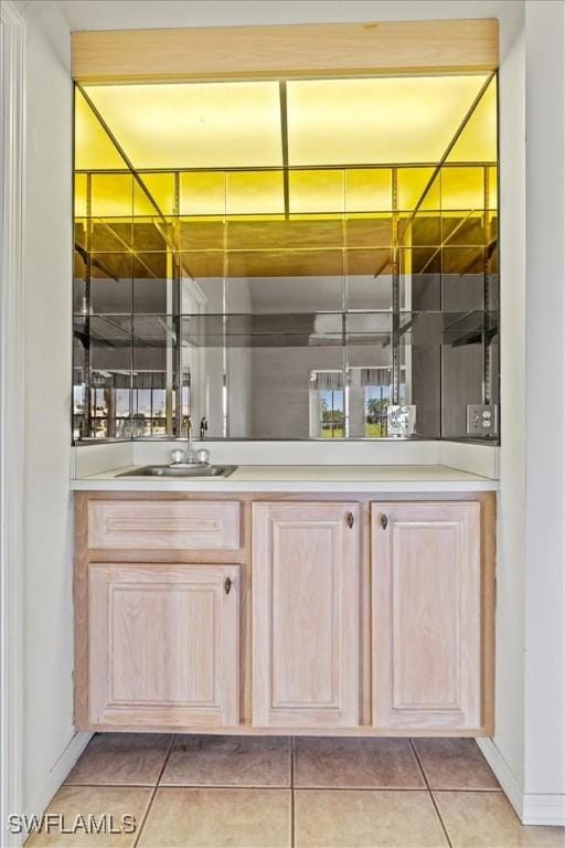 bathroom featuring vanity and tile patterned floors