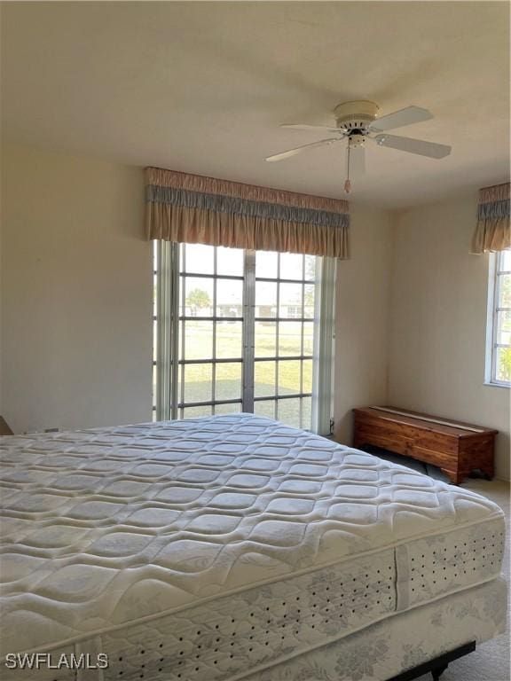 bedroom featuring ceiling fan