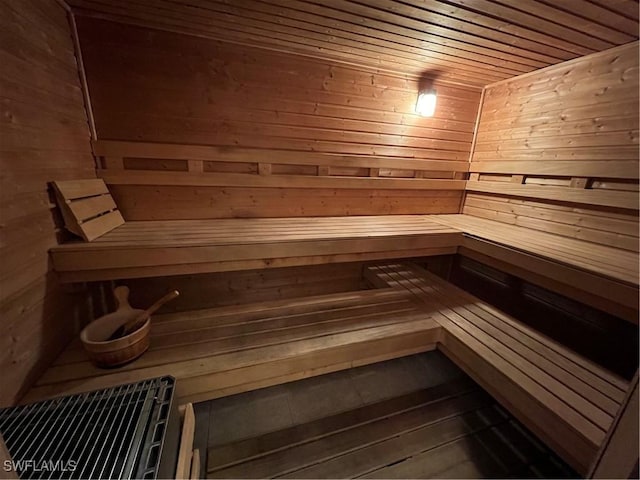 view of sauna