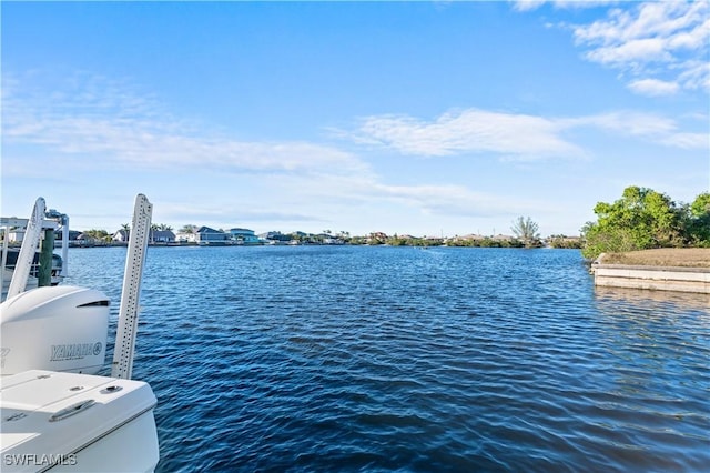 view of water feature featuring a boat dock