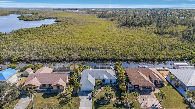 5139 Genesee Pkwy, Bokeelia, FL 33922 - drone / aerial view with a forest view, a residential view, and a water view