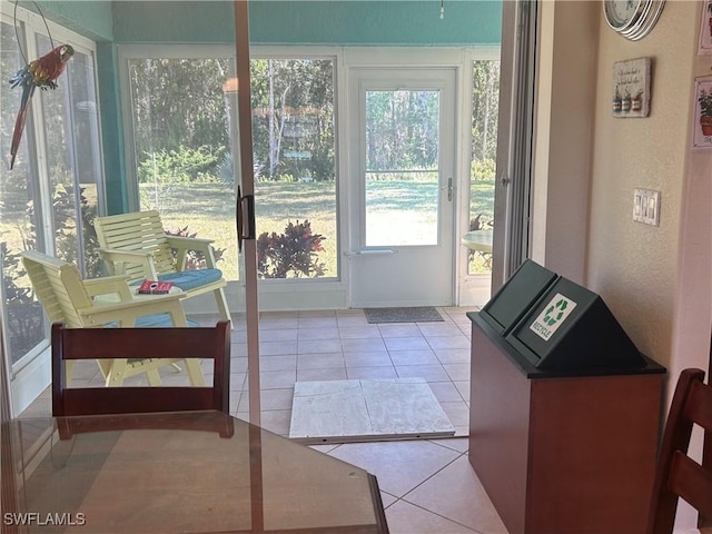 entryway featuring tile patterned flooring