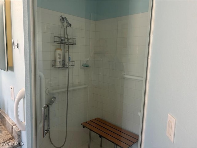 bathroom featuring a shower stall