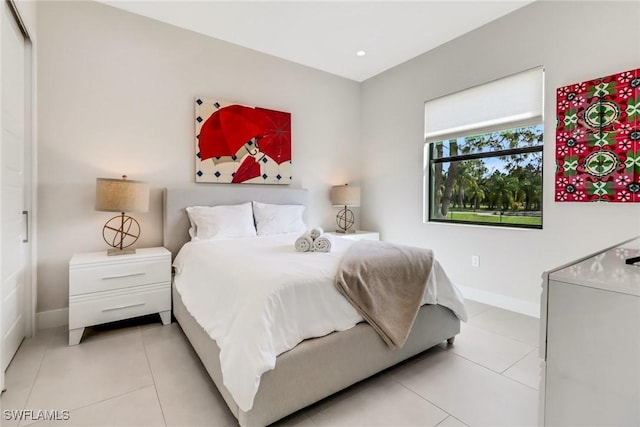 view of tiled bedroom