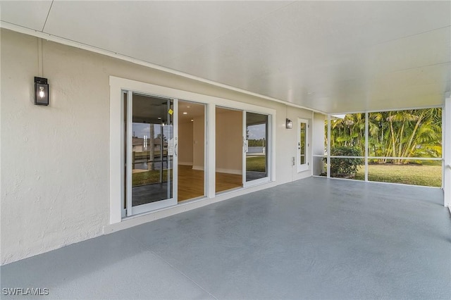 view of unfurnished sunroom