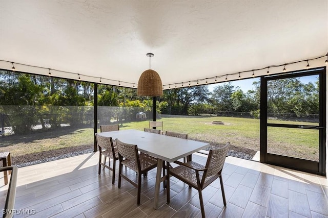 view of unfurnished sunroom