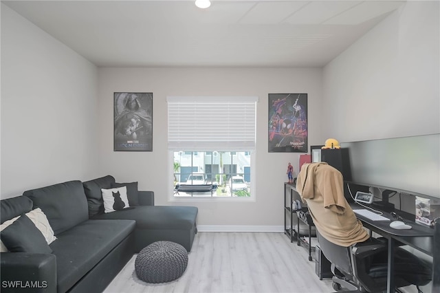 living room featuring light hardwood / wood-style flooring