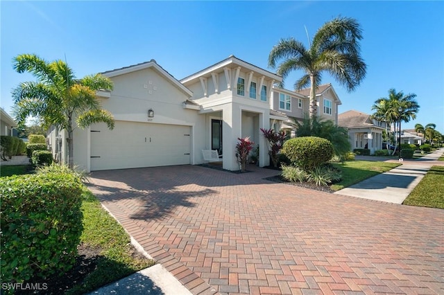 view of front of house with a garage