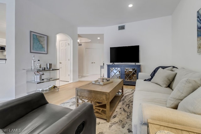 living room featuring hardwood / wood-style floors