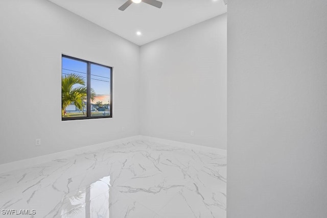 empty room featuring ceiling fan