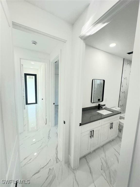 hallway with sink