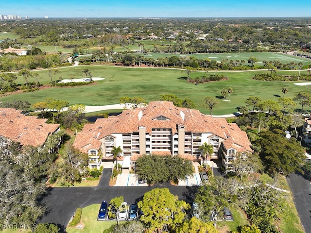 aerial view with view of golf course
