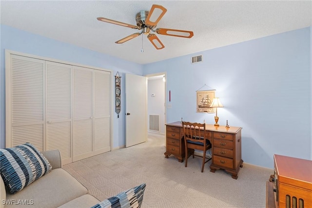 3943 SE 11th Pl Unit 105, Cape Coral, FL 33904 - office area featuring light colored carpet and ceiling fan