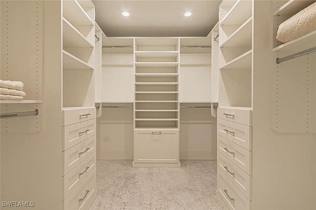 view of walk in closet