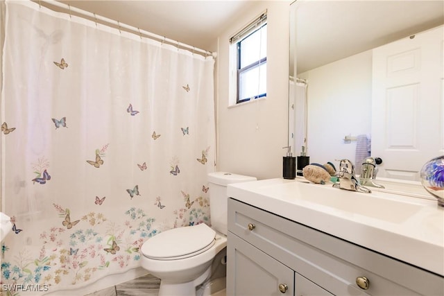 bathroom with vanity and toilet