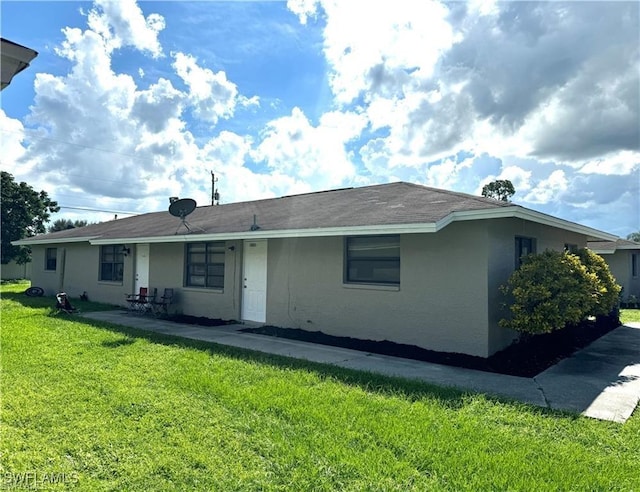 back of house featuring a yard