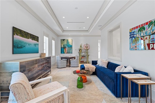 565 Anchor Rode Dr, Naples, FL 34103 - living room featuring a raised ceiling and recessed lighting