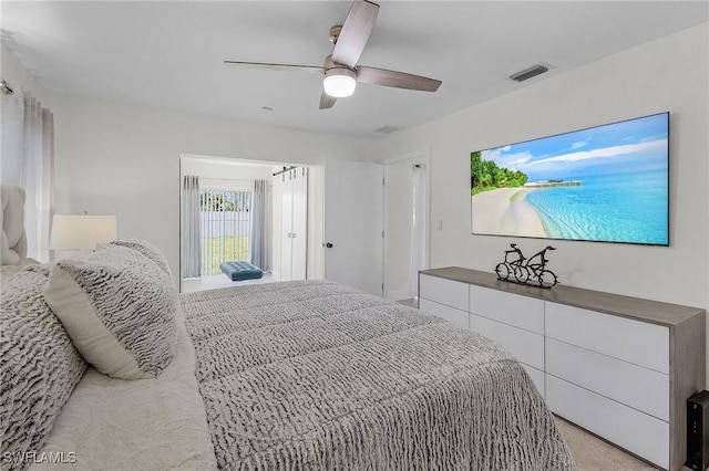 bedroom with ceiling fan