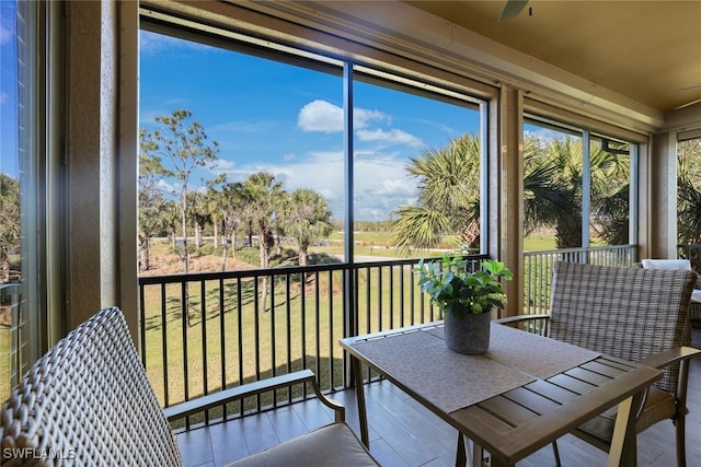 sunroom with plenty of natural light