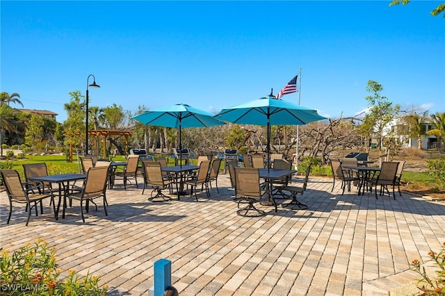 view of patio / terrace with a pergola