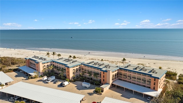 view of water feature featuring a beach view