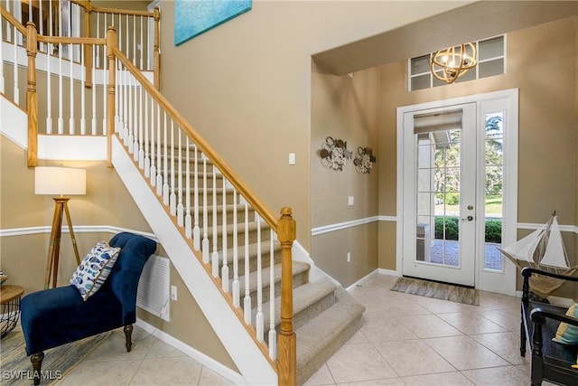 view of tiled foyer