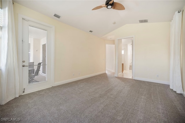 10347 Wood Ibis Ave, Bonita Springs, FL 34135 - unfurnished bedroom featuring visible vents, carpet flooring, baseboards, and lofted ceiling