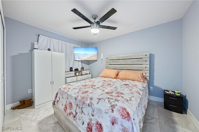 bedroom with ceiling fan