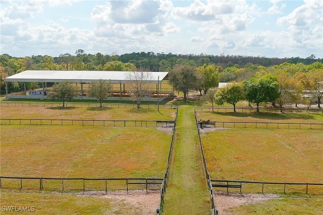 exterior space featuring a rural view