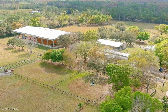 aerial view featuring a rural view