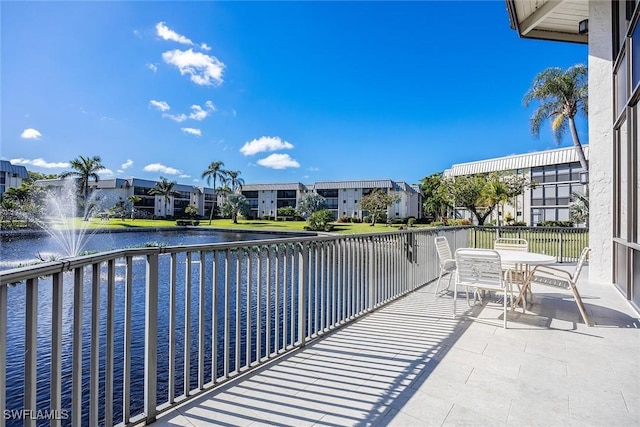 balcony with a water view