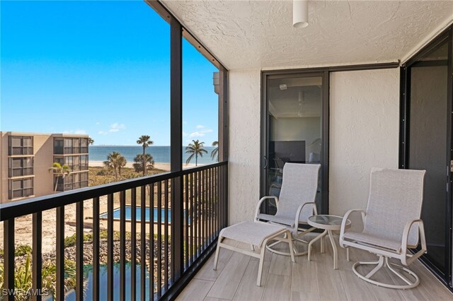 balcony with a water view