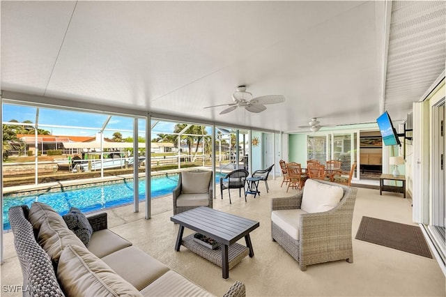 view of sunroom