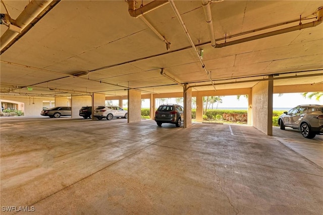 garage with a carport