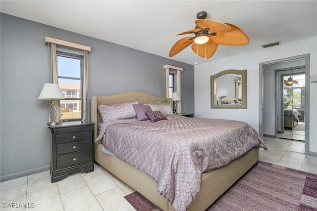 bedroom with ceiling fan