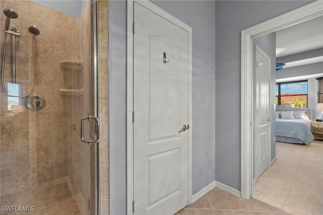 bathroom featuring walk in shower