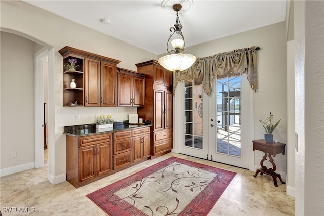 interior space featuring french doors