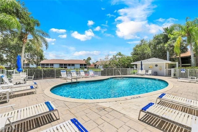 view of pool featuring a patio area