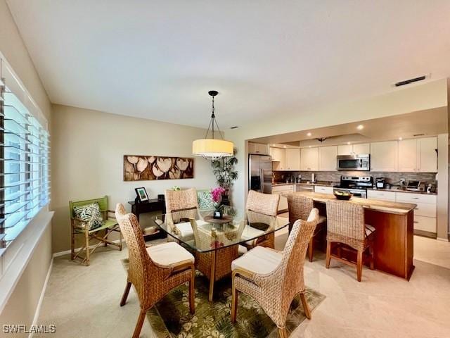 view of dining room