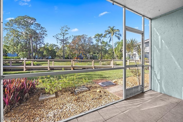 view of unfurnished sunroom