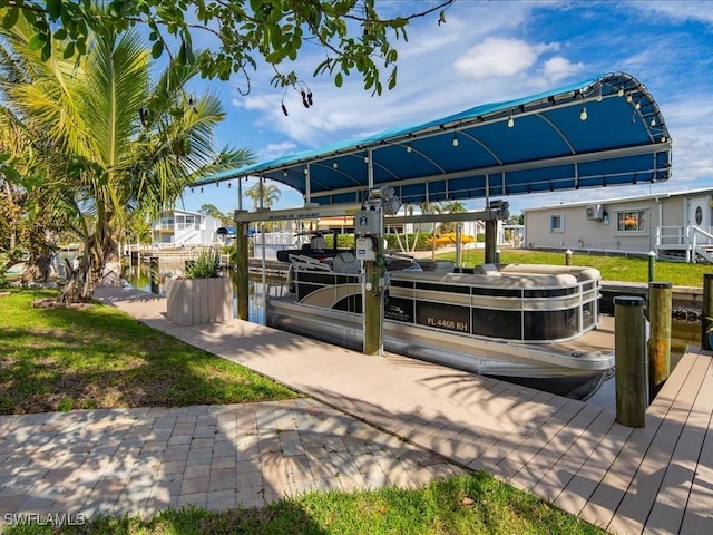 dock area with boat lift