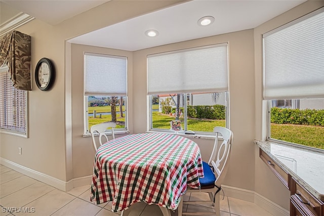 view of tiled dining space